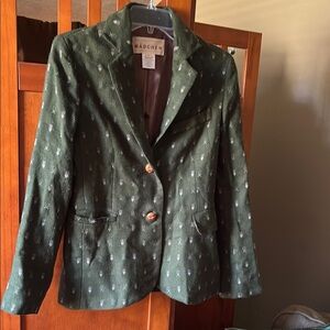 Olive Green Patterned Blazer